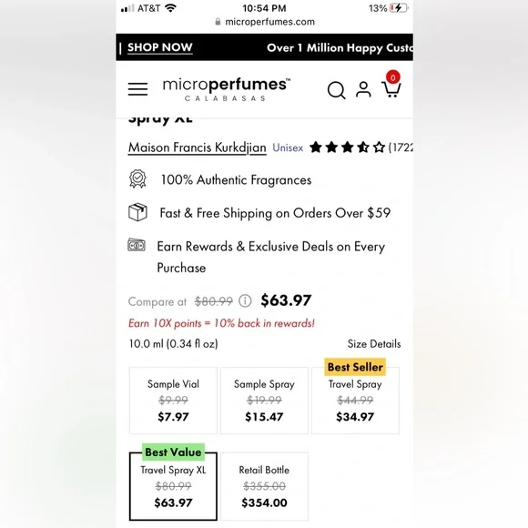 Maison Francis Kurkdjian Baccarat Rouge Travel Spray XL